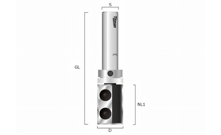Wendeplatten Bündigfräser mit KL schaftseitig Ø19 S8 - sautershop