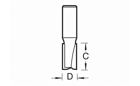 Nutfräser HW Z2 D: 6,3mm NL: 16mm SL: 40mm - sautershop