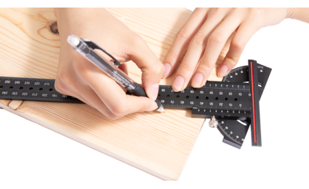 Schwenkbares T-Lineal 300 mm, 4-in-1 DQ-1804-6111