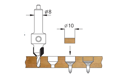 Zapfenschneider-Senker-Set D 10 | D1 4,0 E-52450 5