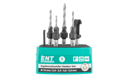 Zapfenschneider-Senker-Set D 10 | D1 3,0-3,5-4,0-5,0 E-52480