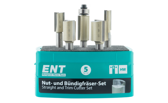 ENT Fräserset Nut- und Bündigfräser - 5-teilig E-09065