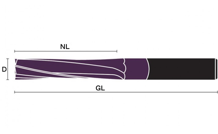 KleinDia Schlichtfräser Z2 für Corian, Ø8mm KLE-U302-080-RKD 2