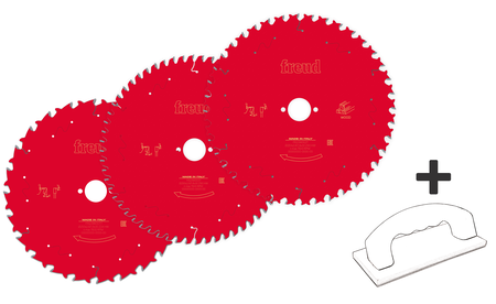 Sägeblätter 3er-Set 250x30 + Werkstückschieber GB-1 SET-3X250-30-GB1