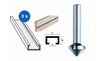 3x Aluminium-Profilschiene 1000 mm inklusive Kegelsenker - sautershop | © sauter GmbH