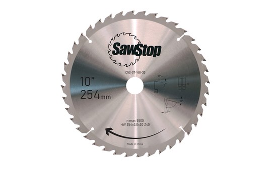 SAWSTOP Sägeblatt 254x3,0/2,0x30, WZ=40 SAW-CNS-07-148-30