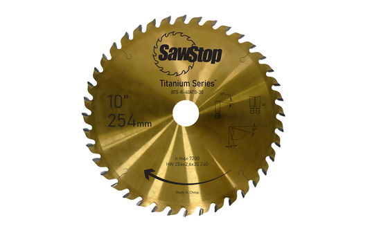 SAWSTOP TITANIUM Sägeblatt 254x3,2/2,2x30, WZ=40 SAW-BTS-R-40ATB-30