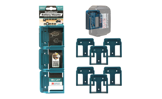 Blaue StealthMounts Akkuhalterungen für Makita 18V, 6 St. STM-BM-MK18-BLU-6