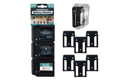 Schwarze StealthMounts Akkuhalterungen für Makita 12V CXT, 6 St. STM-BM-MK12-BLK-6