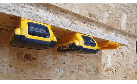 Gelbe StealthMounts Akkuhalterungen für DeWalt XR 20V, 6 St. STM-BM-DW20-YLW-6 3