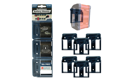 Blaue StealthMounts Akkuhalterungen für Bosch 18V, 6 St. STM-BM-BO18-BLU-6