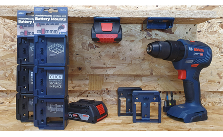 Blaue StealthMounts Akkuhalterungen für Bosch 18V, 6 St. STM-BM-BO18-BLU-6 2