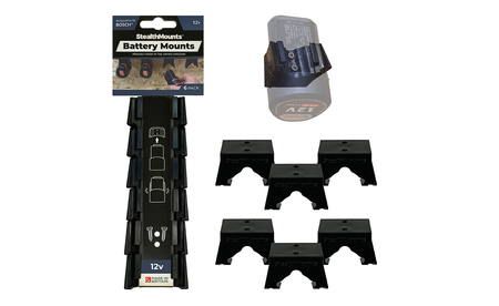 Schwarze StealthMounts Akkuhalterungen für Bosch 10.8/12V, 6 St. STM-BM-BO108-BLK-6