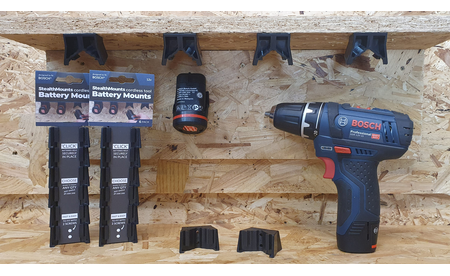 Schwarze StealthMounts Akkuhalterungen für Bosch 10.8/12V, 6 St. STM-BM-BO108-BLK-6 2