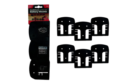 Schwarze StealthMounts Akkuhalterungen für CAS, 6 St. STM-BM-CAS18-BLK-6