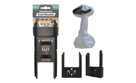 Schwarze StealthMounts Werkzeughalterungen für Makita 40V XGT, 4 St. STM-TM-MK40-BLK-4