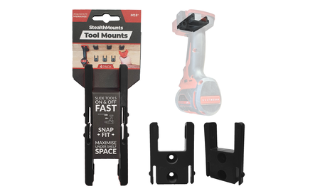 Schwarze StealthMounts Werkzeughalterungen für Milwaukee M18, 4 St. STM-TM-MW18-BLK-4