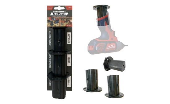 Schwarze StealthMounts für Milwaukee M12, 3 St. STM-TM-MW12-BLK-3