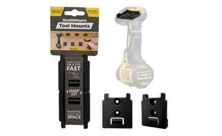 Schwarze StealthMounts Werkzeughalterungen für DeWalt XR, 4 St. STM-TM-DW18-BLK-4