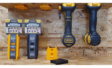 Gelbe StealthMounts Werkzeughalterungen für DeWalt XR, 4 St. STM-TM-DW18-YLW-4 1