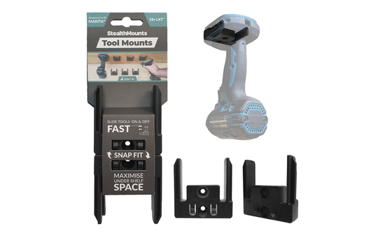 Schwarze StealthMounts Werkzeughalterungen für Festool 18V, 4 St. STM-TM-FT18-BLK-4