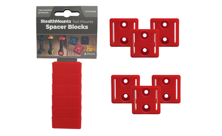 Rote Distanzstücke für StealthMounts Werkzeughalter (12mm) für Milwaukee M18, 6 St. STM-TMSPACE-RED-6