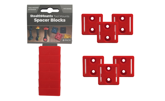 Rote Distanzstücke für StealthMounts Werkzeughalter (12mm) für Milwaukee M18, 6 St. STM-TMSPACE-RED-6