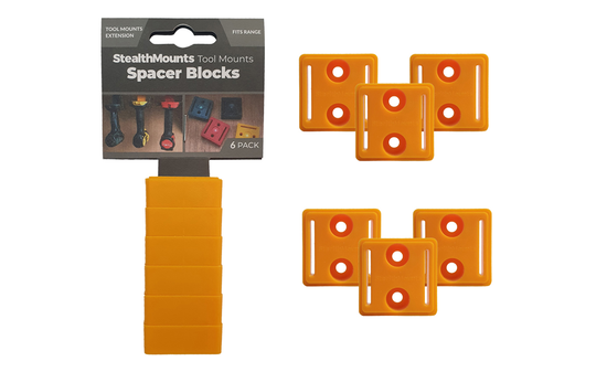 Gelbe Distanzstücke für StealthMounts Werkzeughalter (12mm) für DeWalt XR, 6 St. STM-TMSPACE-YLW-6