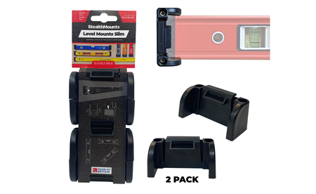 Schwarze StealthMounts Wasserwaagenhalterung Slim STM-OM-LM-SL-BLK-2