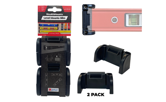 Schwarze StealthMounts Wasserwaagenhalterung Slim STM-OM-LM-SL-BLK-2