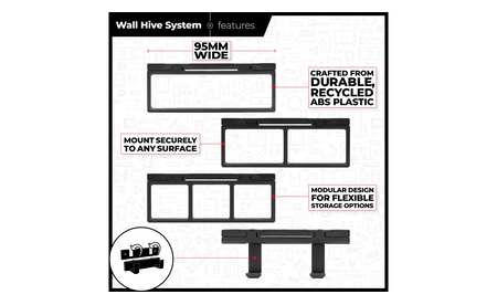 Modularer StealthMounts Wand-Organizer für Handwerkzeuge, 4 St. STM-WH-BLK-HODT-4 1