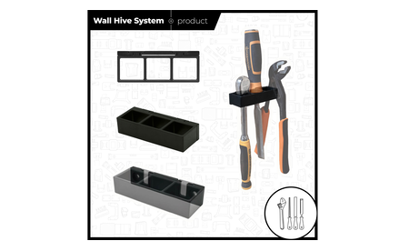Modularer StealthMounts Wand-Organizer für Handwerkzeuge, 4 St. STM-WH-BLK-HODT-4 2