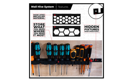 StealthMounts Wand-Organizer für Schraubendreher, 4 St. STM-WH-BLK-SD-4 2