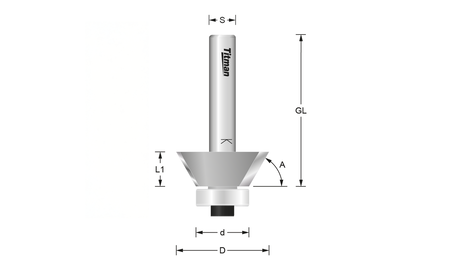 Fasefräser 60° TI-BGT60-8 1