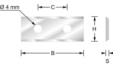 Wendemesser 60x12x1.5 mm, Z=2 TI-L60