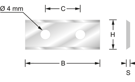 Wendemesser 60x12x1.5 mm, Z=2 TI-L60